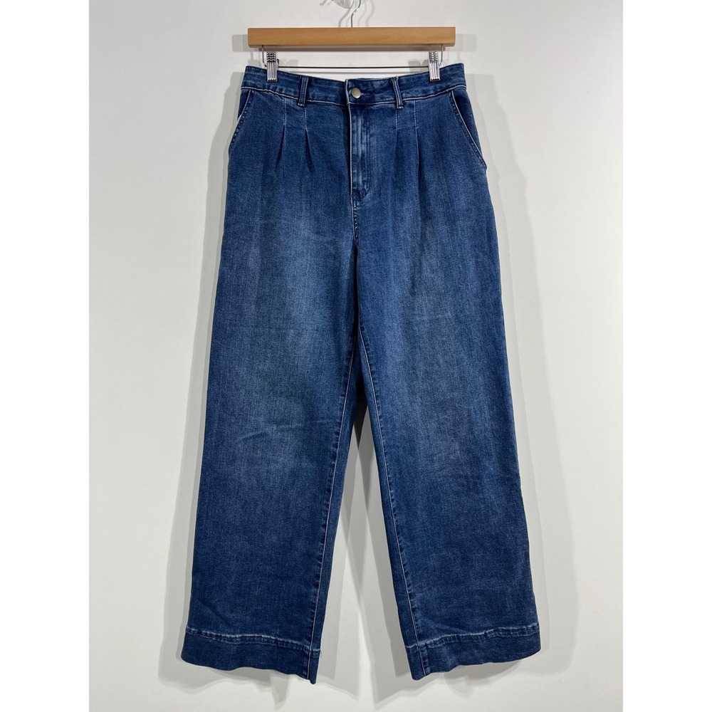 Bagatelle Boho Fisherman Pleated Wide Leg Denim Jeans Womens 28 Preppy Retro 70s